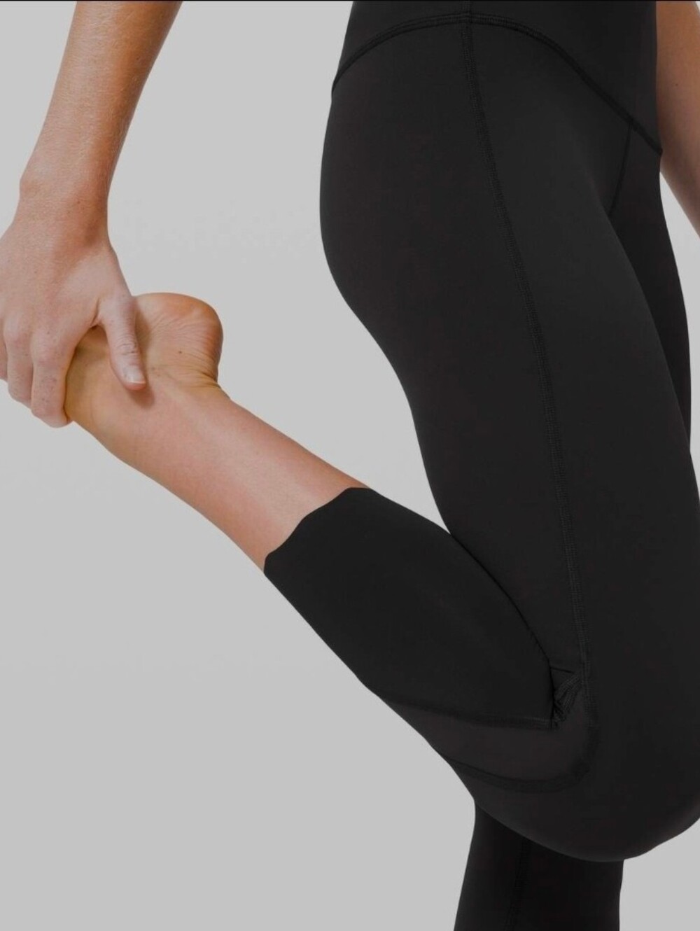 LULULEMON Wunder Under Crop HR Roll Down Scallop Full-On Luxtreme 23" Black 6
